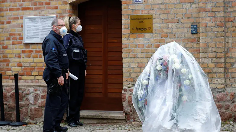 Memorial outside of Halle synagogue, October 9th 2020