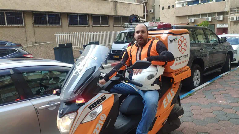 Yosef Akler on his ambucycle