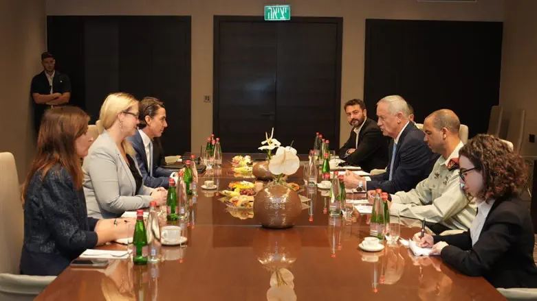 Defense Minister Benny Gantz meets with US Coordinator Amos Hochstein