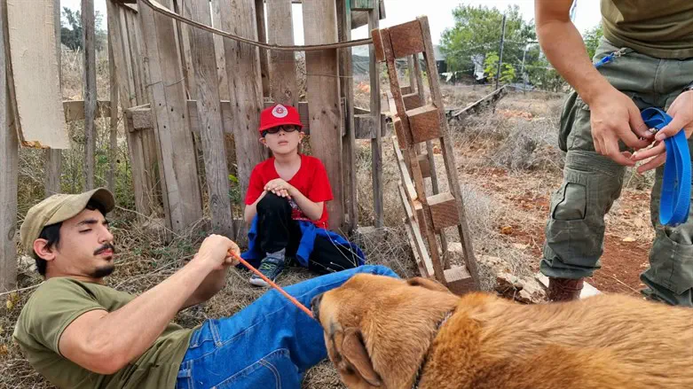 Michael during search and rescue training with the Israel Dog Unit