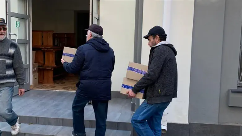 האספקה שהגיעה לעיר חרסון