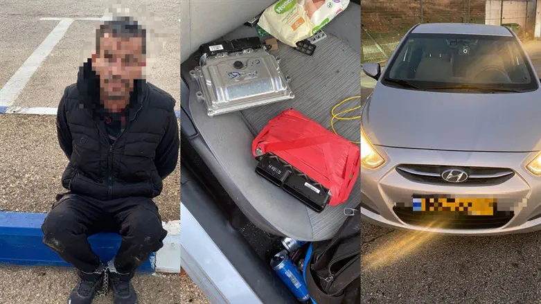 רכב גנוב, ציוד, ואחד החשודים