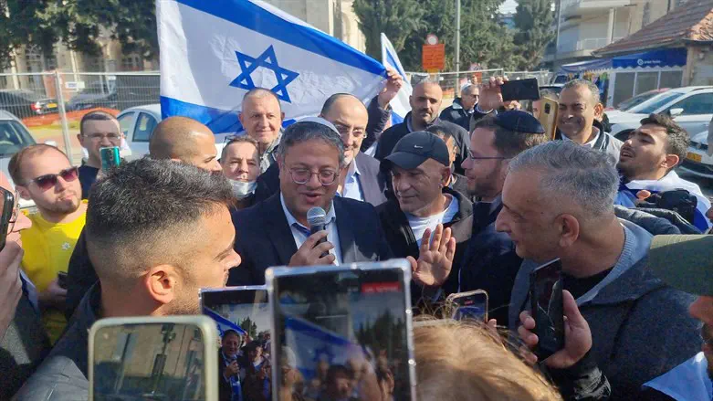 בן גביר בהפגנה