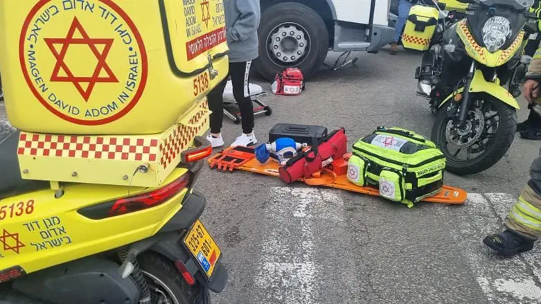 זירת התאונה באשדוד