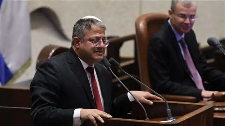 Itamar Ben-Gvir speaking in the Knesset on Tuesday