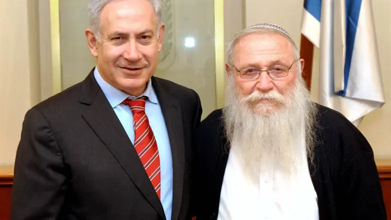Rabbi Chaim Druckman with Benjamin Netanyahu