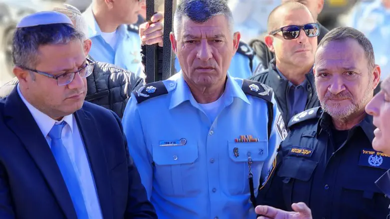 Itamar Ben-Gvir with Police Commissioner Kobi Shabtai