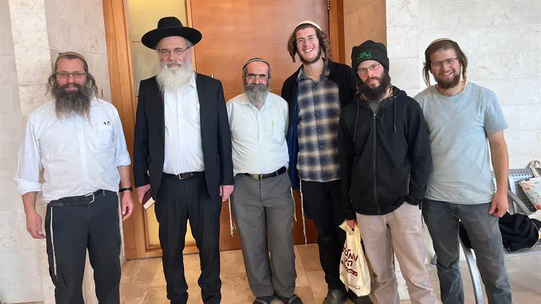 Teachers and students from Homesh Yeshiva