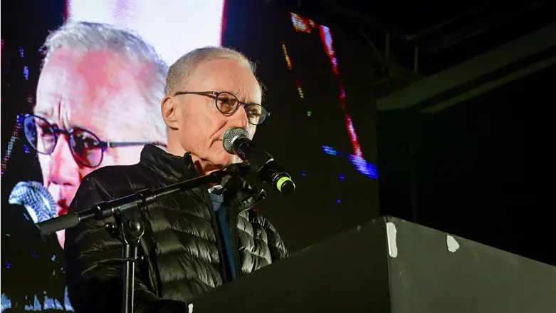 Author David Grossman speaks at protest in Tel Aviv