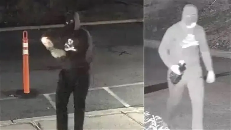 החשוד במעשה עם בקבוק התבערה בידו