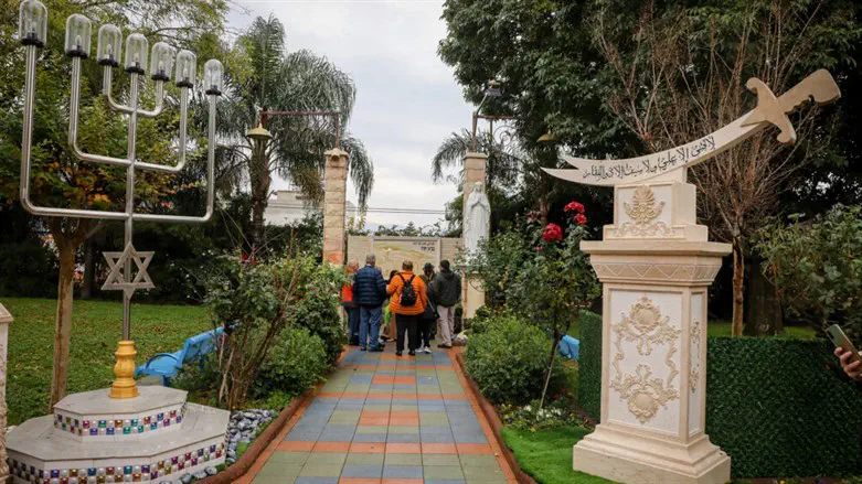 Tourists gather in Ghajar, Jan. 13, 2023