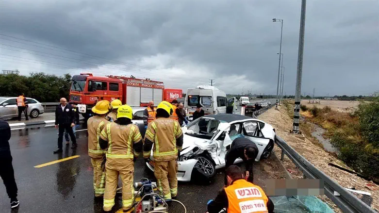 התאונה בכביש 3 סמוך למרכז שפירא