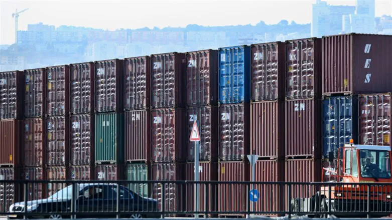 Shipping containers at Haifa port