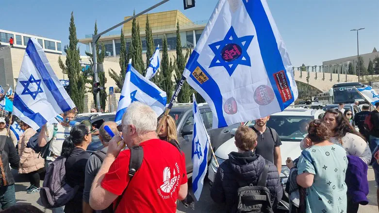 ההפגנה בירושלים נגד רפורמת המשפט