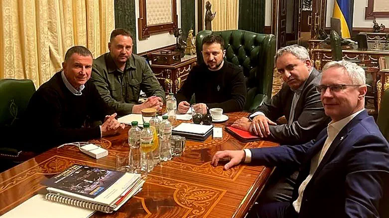 אלקין ואדלשטיין בפגישה עם זלנסקי
