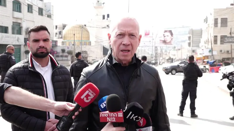 Defense Minister Yoav Gallant in Huwara