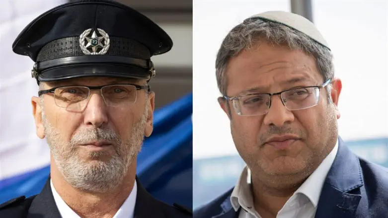 השר איתמר בן גביר וניצב עמיחי אשד