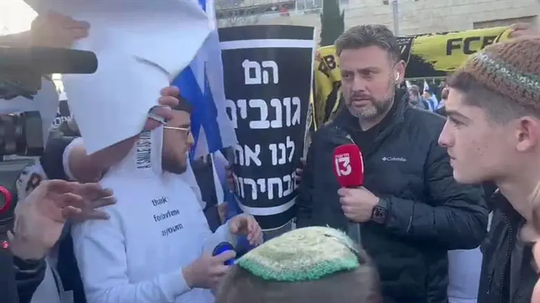 יוסי אלי מדווח מהפגנה בירושלים