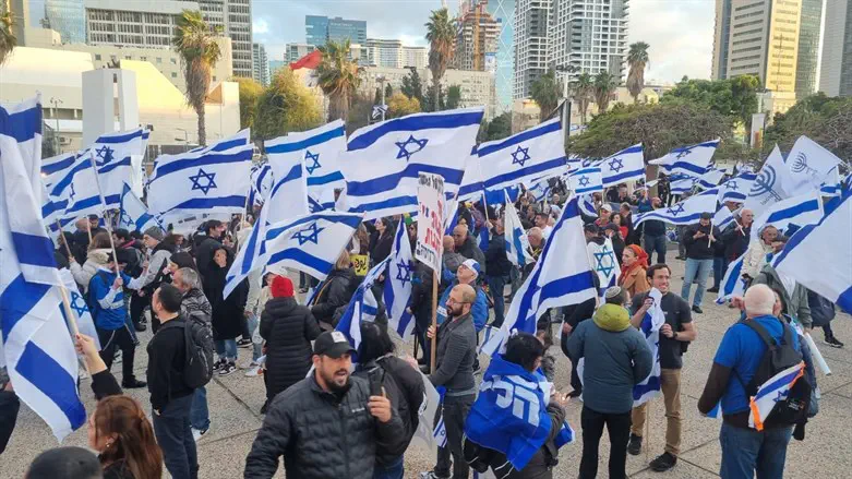 מפגינים בעד הרפורמה