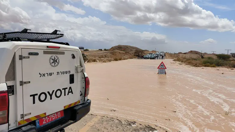 Flooded road near Eilat this week