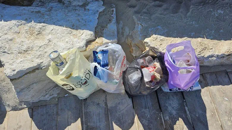 שקיות אשפה שנאספו