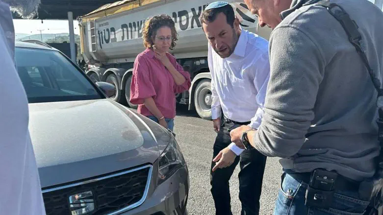 Car damaged in the attack