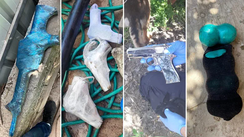 כלי הנשק והסמים שנתפסו בלוד