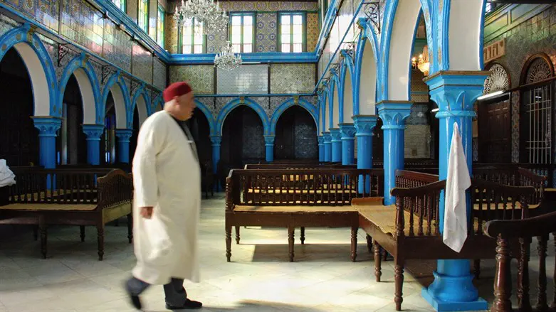 Interior of La Ghriba Synagogue, Djerba, Tunisia