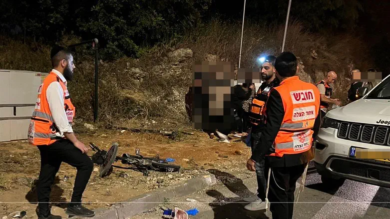 זירת התאונה בראש העין