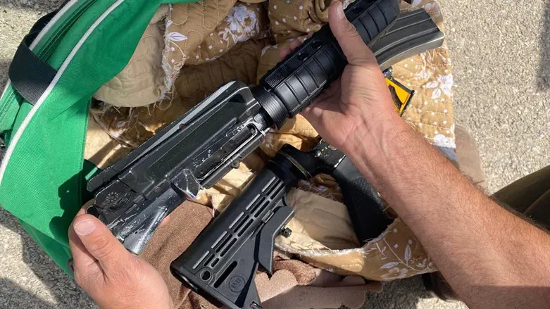 The confiscated M-16 rifle