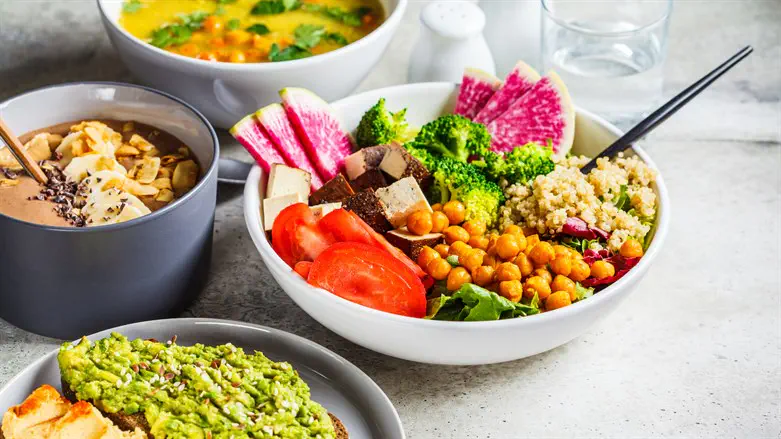 Vegan restaurant food