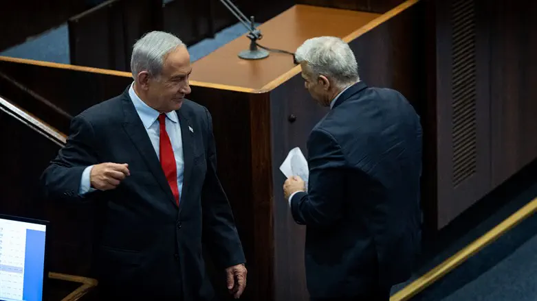 נתניהו ולפיד במליאה