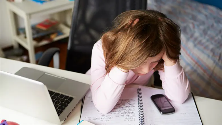 Stock photo: Girl using smartphone