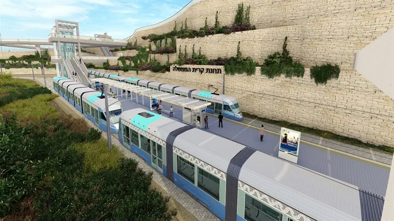 הדמיה של תחנת קרית הממשלה בנוף הגליל