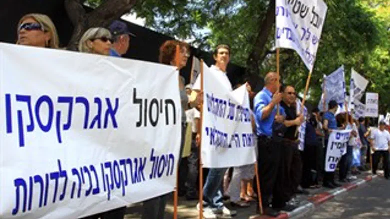 עובדי אגרקסקו מפגינים