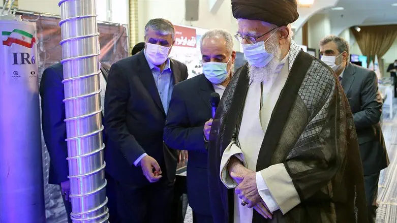 Supreme Leader Ayatollah Ali Khamenei tours an exhibition in Tehran on Iran's nu