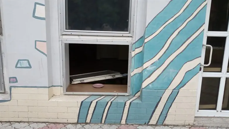 An explosion from a Russian attack blew out the window of a Chabad kindergarten