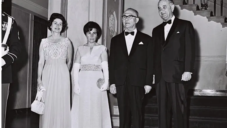 LBJ, PM Eshkol and wives