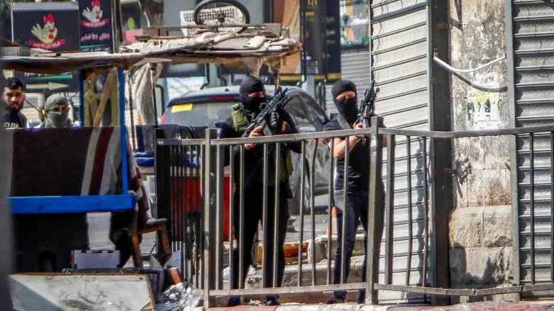 Terrorists wait in Jenin
