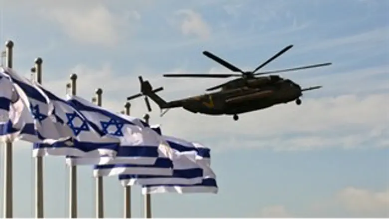 מסוק נוחת ליד הכנסת