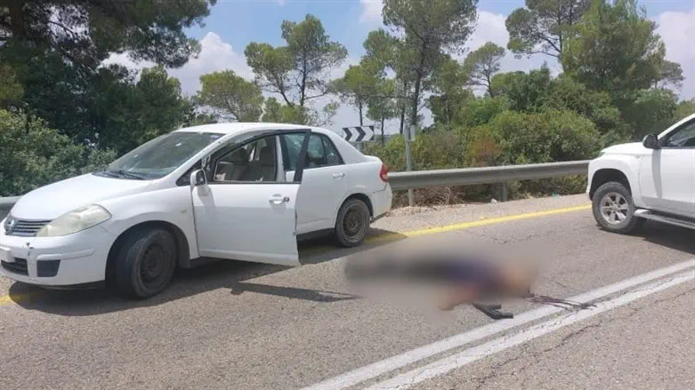 The scene of the attempted attack outside of Neve Tzuf