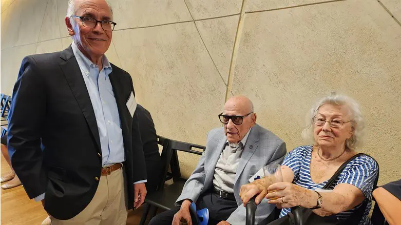 Dr. Steven Field with Holocaust survivor Marian Kalwary, Righteous Gentile Alicia Schnepfm