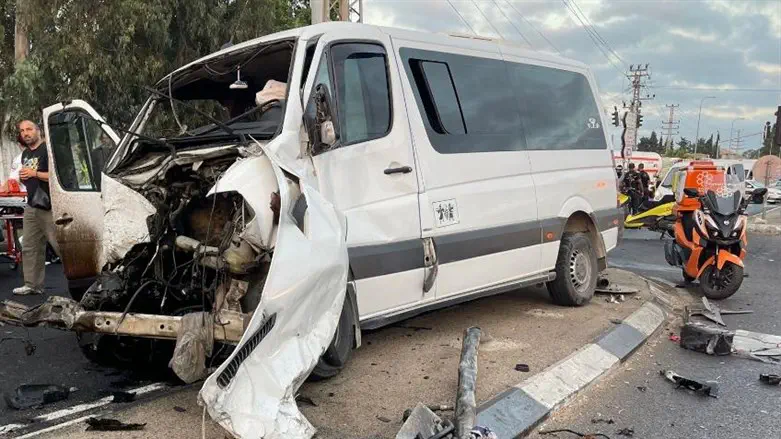 Scene of the traffic accident at Hasharon Junction