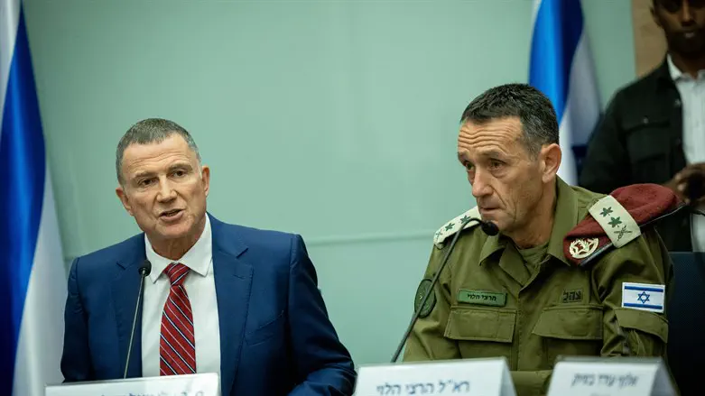 Herzi Halevi and Yuli Edelstein at Knesset hearing