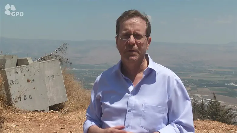 President Isaac Herzog on the Lebanese border