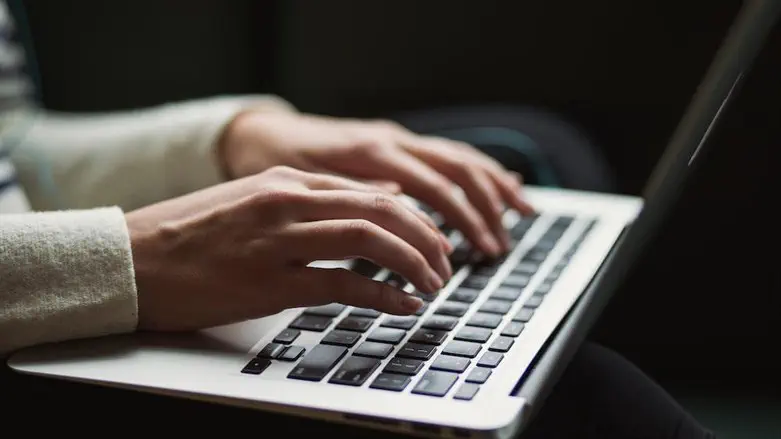 typing on a computer