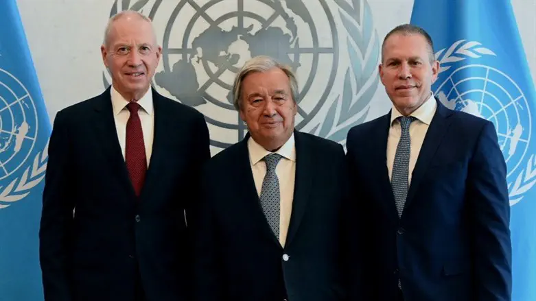 Gallant and Erdan with the Secretary General