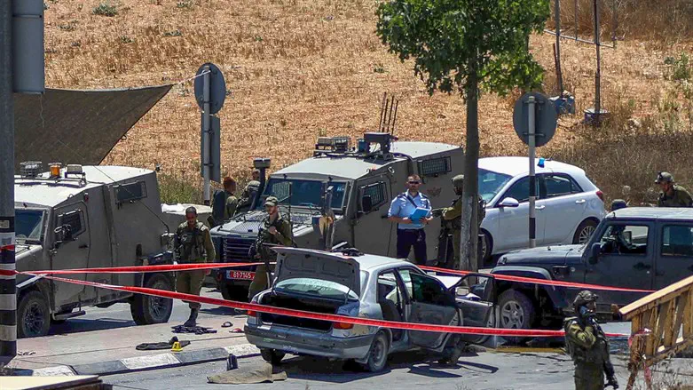 Scene of the shooting attack near Hebron