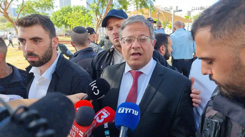 National Security Minister Itamar Ben-Gvir in south Tel Aviv