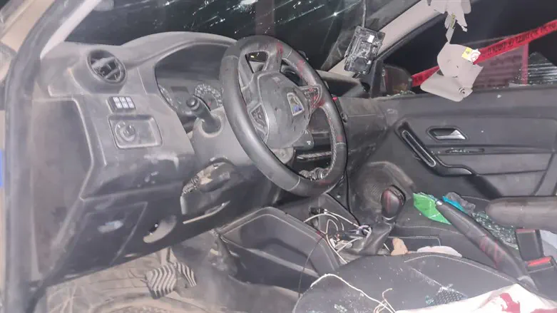 The car after the attack 